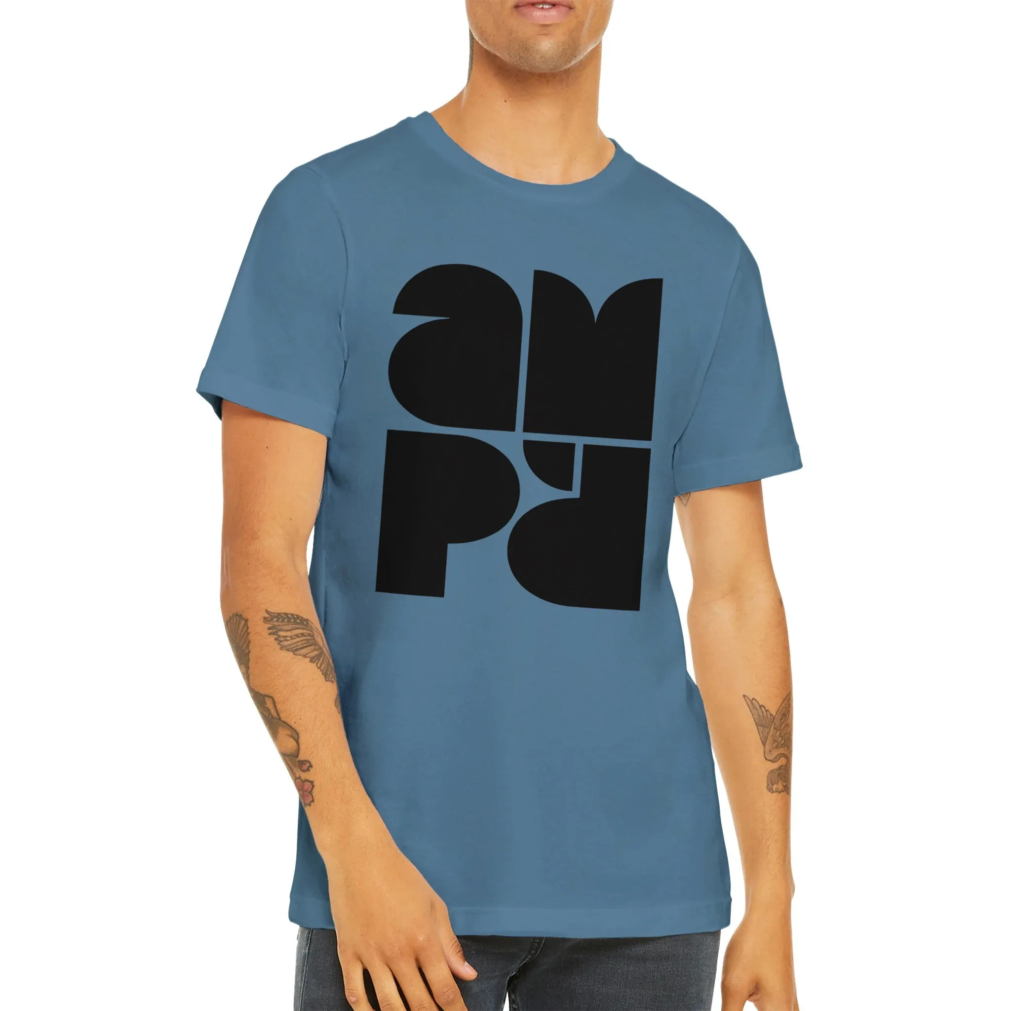 Amp'd Black Logo  -  Premium Unisex Crewneck T-shirt