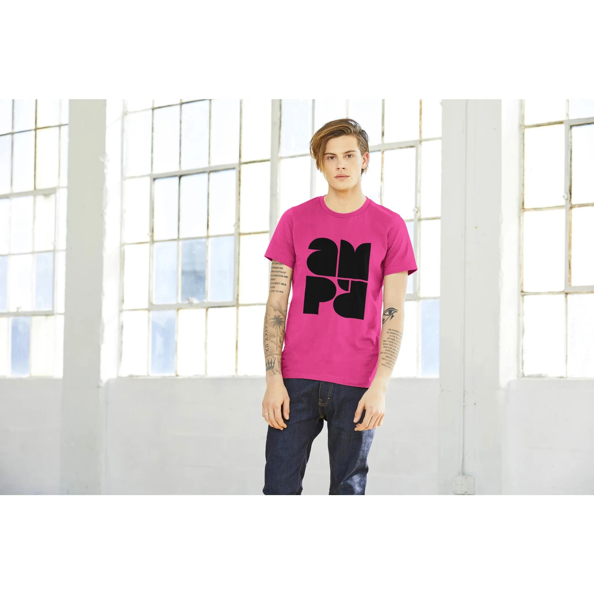 Amp'd Black Logo  -  Premium Unisex Crewneck T-shirt