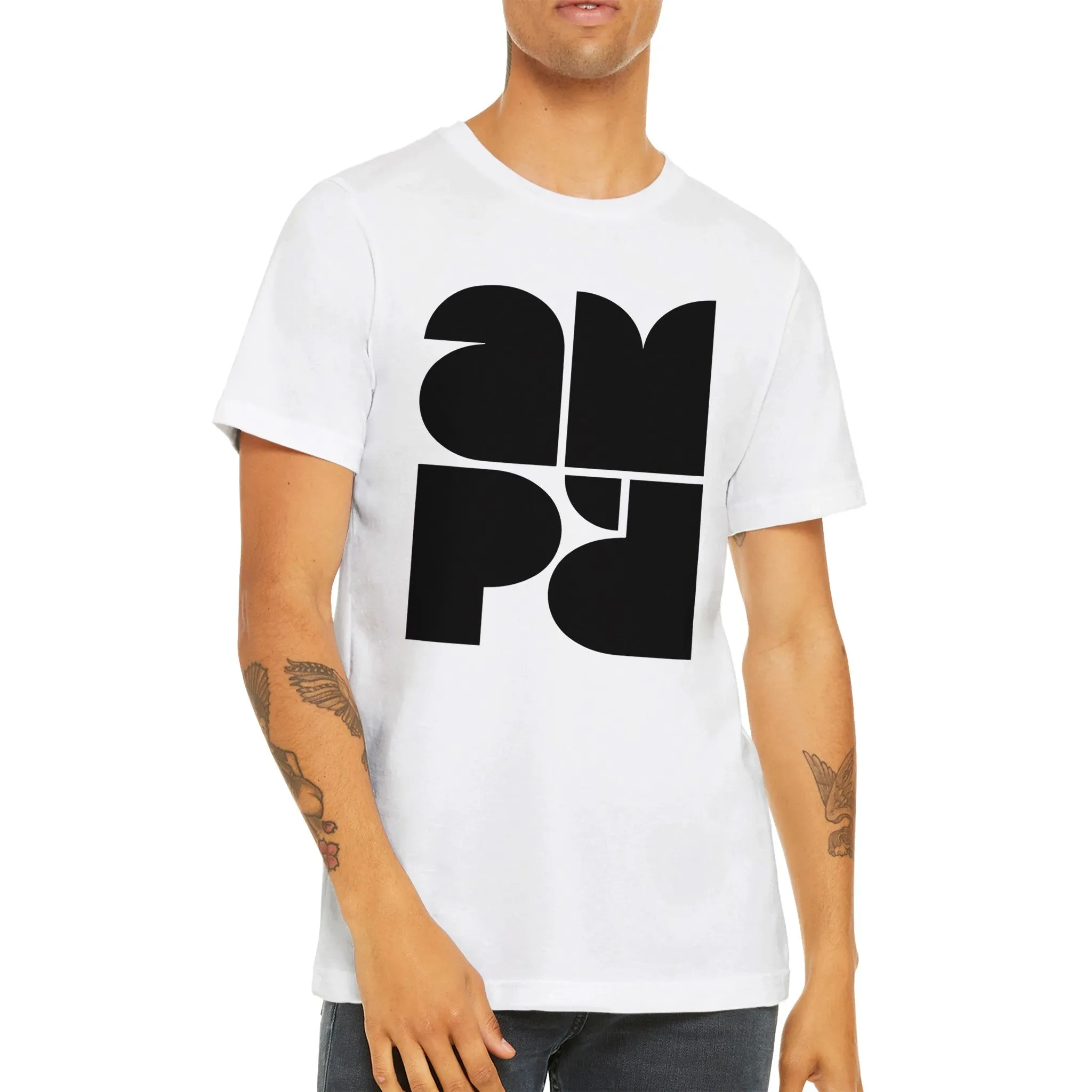 Amp'd Black Logo  -  Premium Unisex Crewneck T-shirt