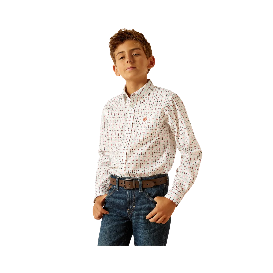 Ariat Kid's Kade Classic Fit White Shirt