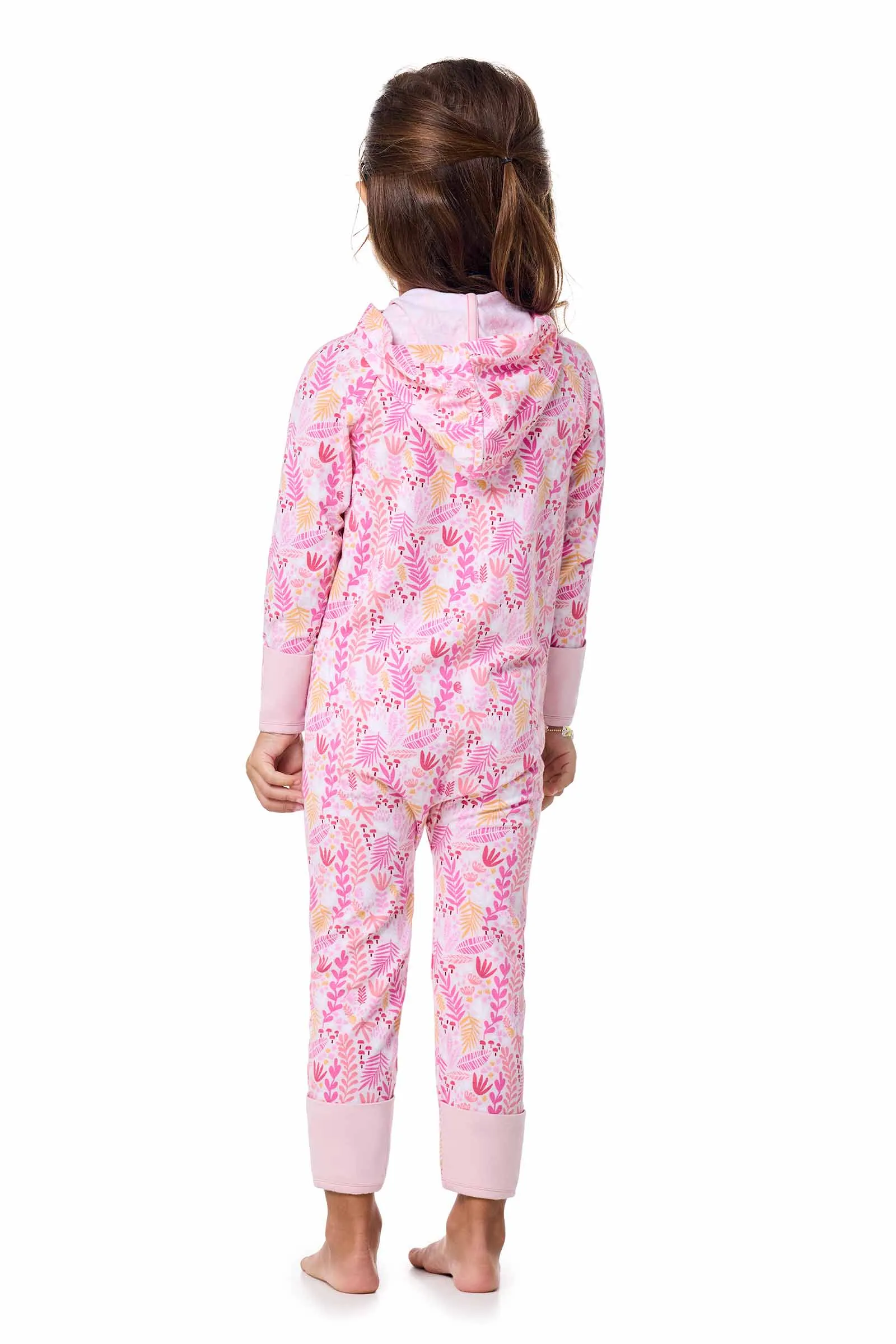 Baby LumaLeo 360 Coverage Bodysuit | Soft Pink Blooming Forest