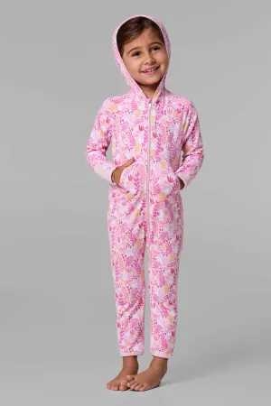 Baby LumaLeo 360 Coverage Bodysuit | Soft Pink Blooming Forest