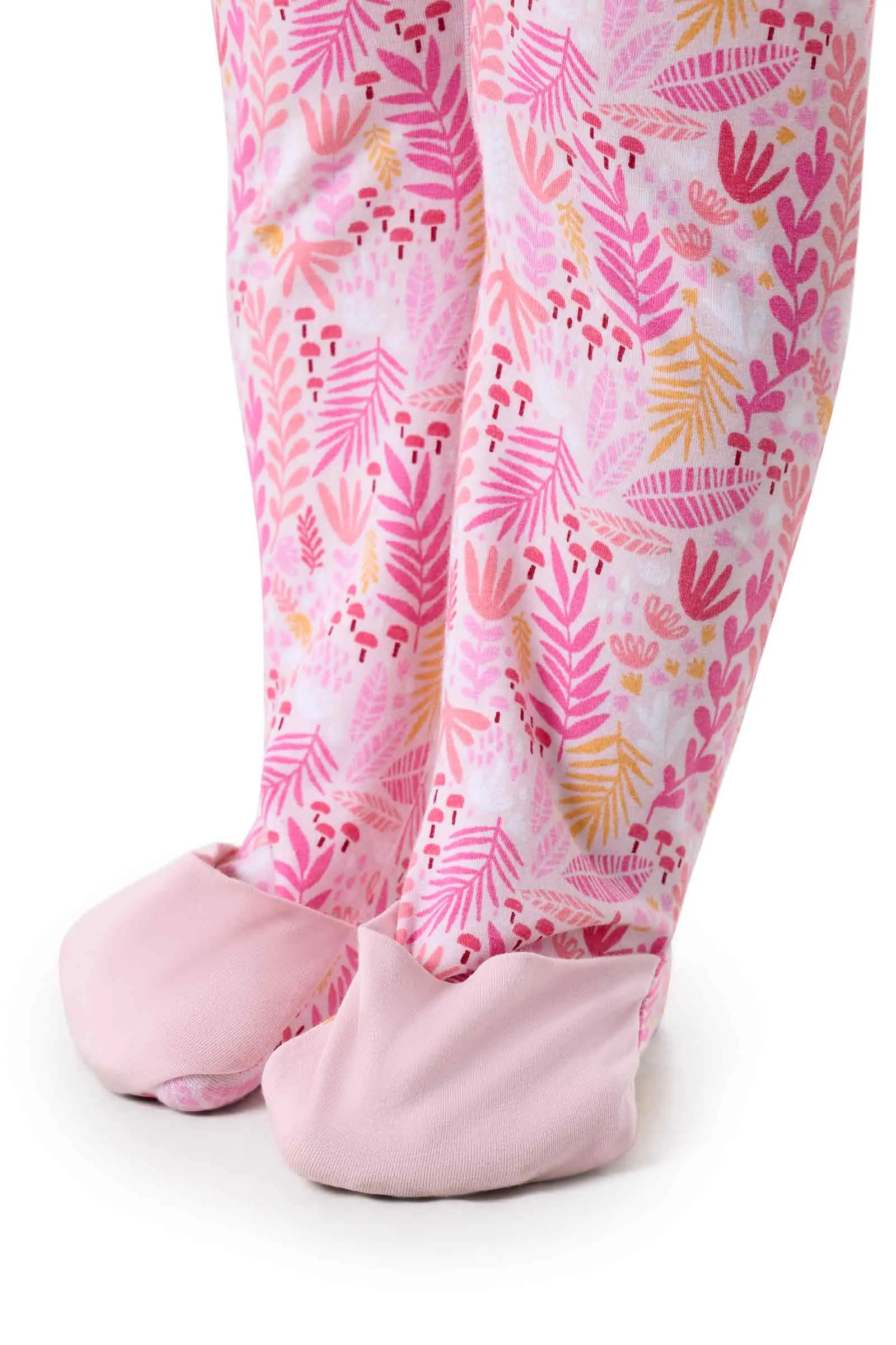 Baby LumaLeo 360 Coverage Bodysuit | Soft Pink Blooming Forest