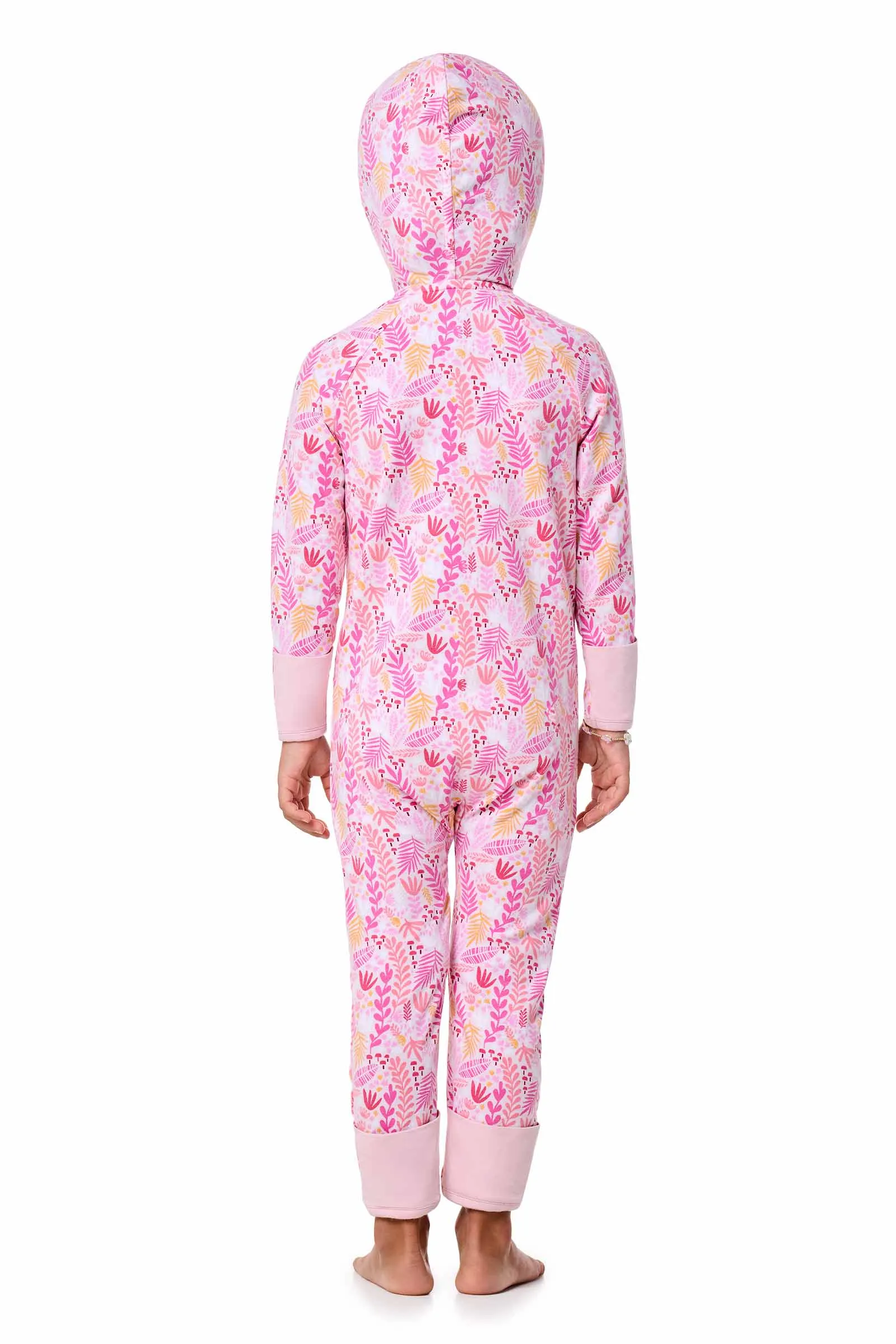 Baby LumaLeo 360 Coverage Bodysuit | Soft Pink Blooming Forest