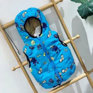 BB - Kids 'Blue' Printed Sleeveless Zippered Jacket BB238