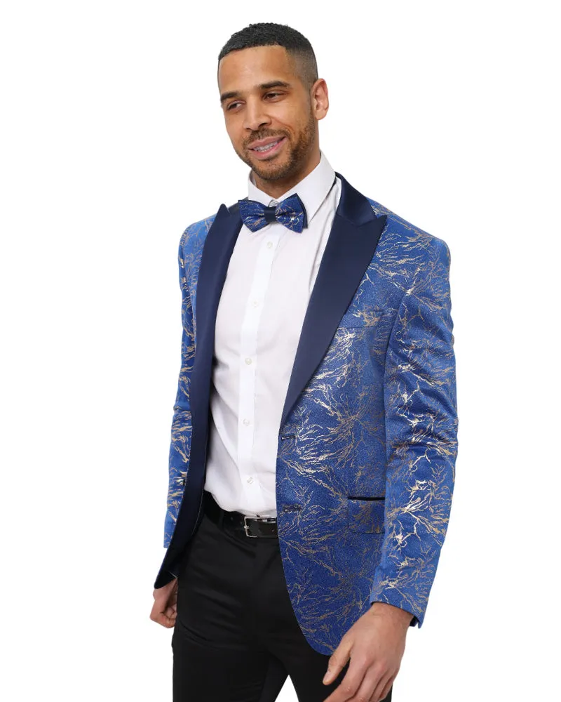 Blue Exclusive Lightning Bolt Print Blazers