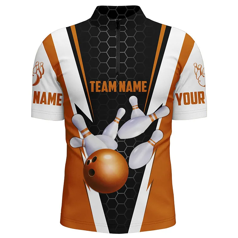 Bowling Shirts For Men Custom Name And Team Name Strike Bowling Ball And Pins, Team Bowling Shirts