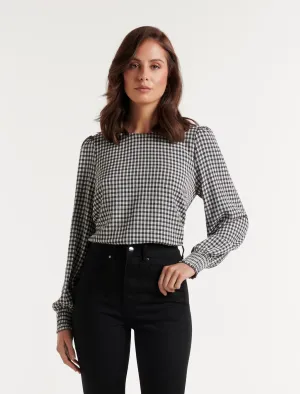 Bronte Check Long Sleeve Top