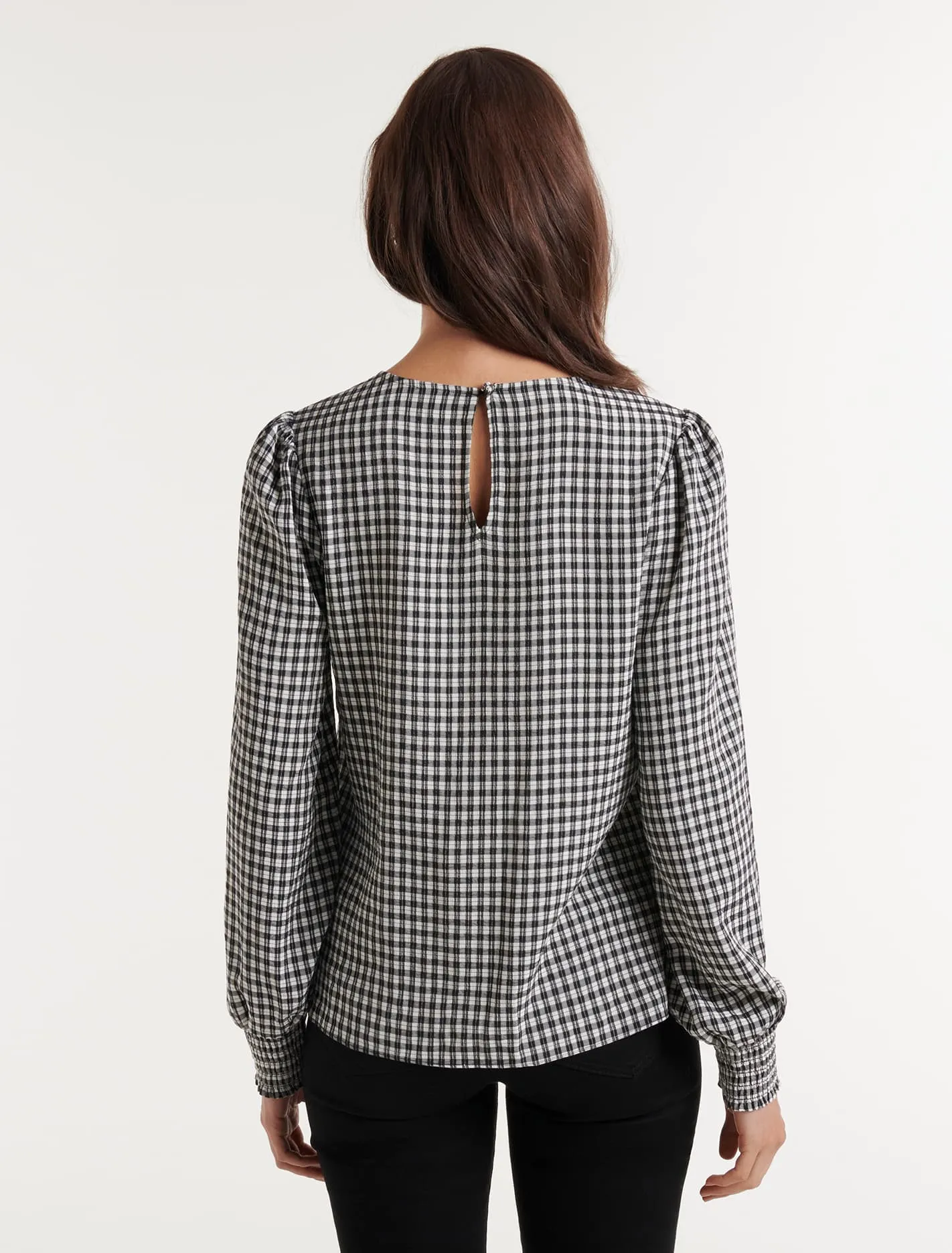 Bronte Check Long Sleeve Top