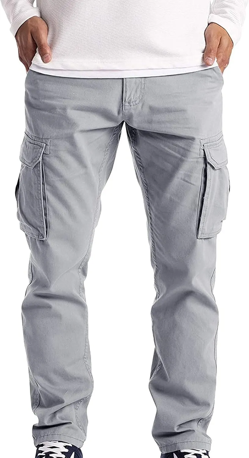 Cargo Pants for Men Relaxed Fit Men with Pockets Men's Basic Active Tapered Jogger Pants Regular and Big & Tall Sizes