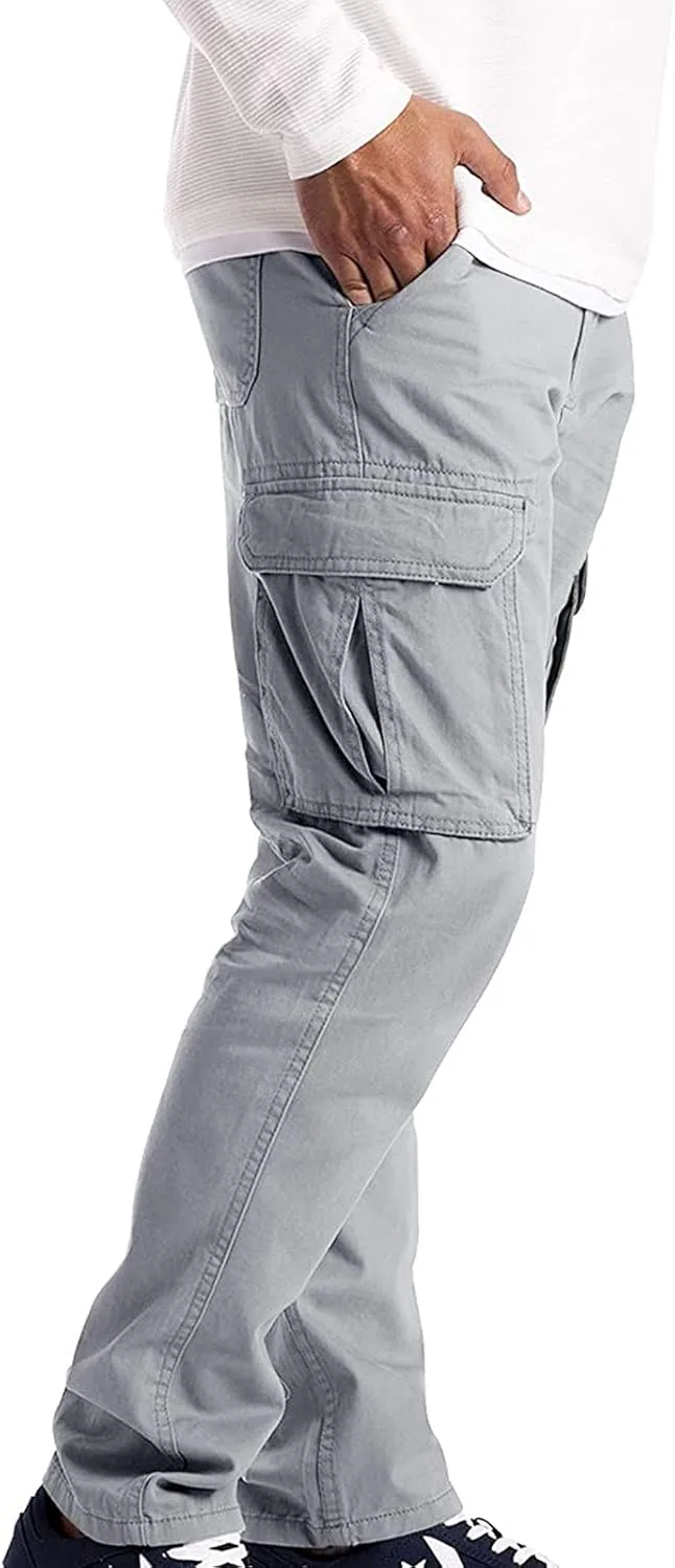 Cargo Pants for Men Relaxed Fit Men with Pockets Men's Basic Active Tapered Jogger Pants Regular and Big & Tall Sizes