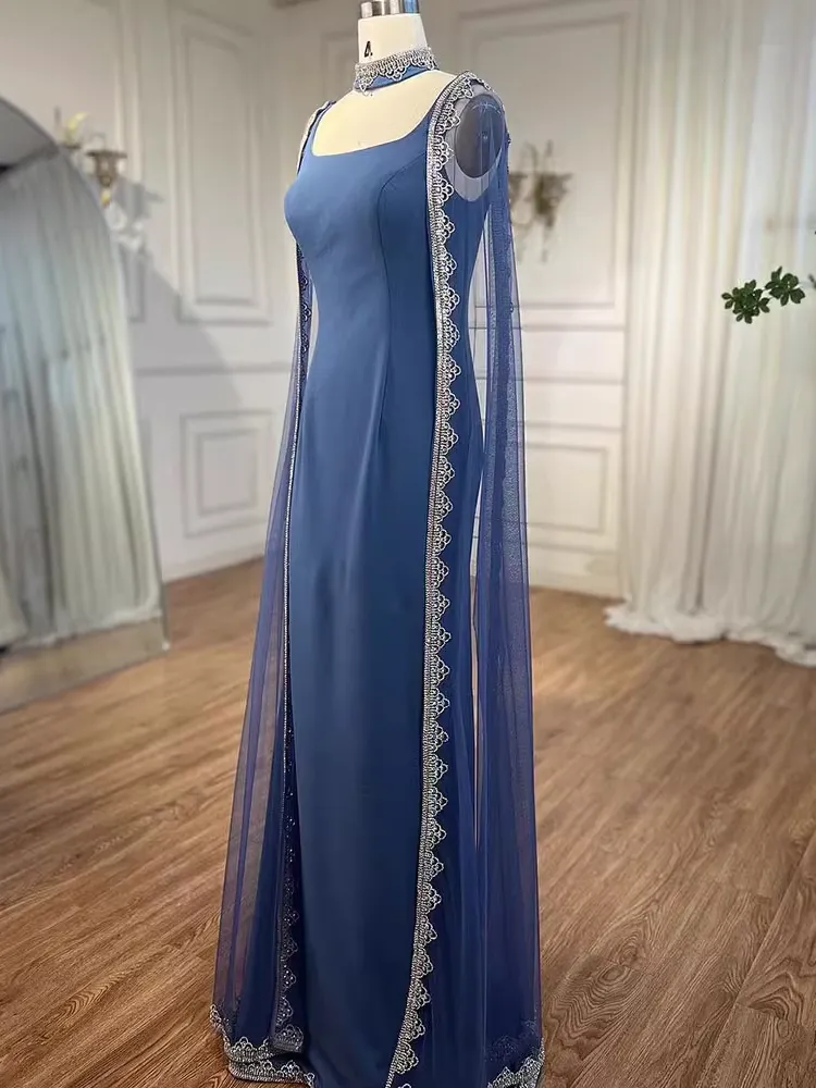 Chic Sheath/Column High Neck Long Evening Dresses Luxury Beaded Evening Gowns sew03374