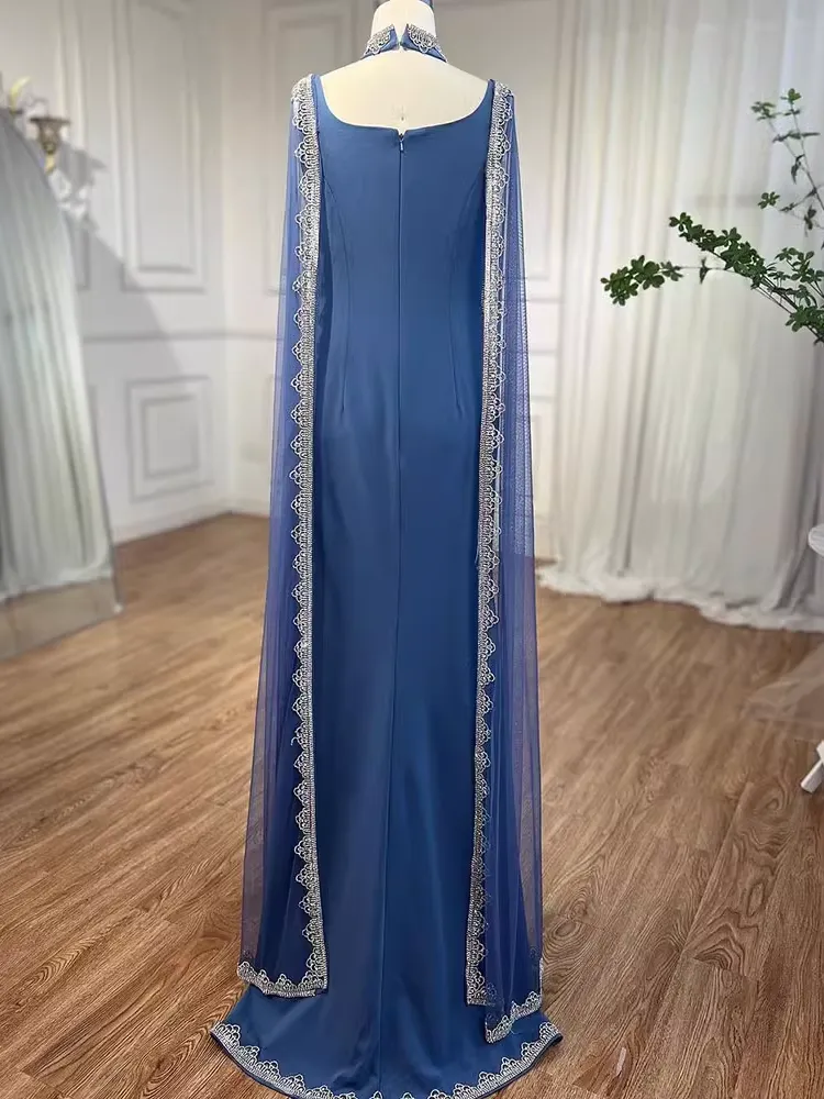 Chic Sheath/Column High Neck Long Evening Dresses Luxury Beaded Evening Gowns sew03374