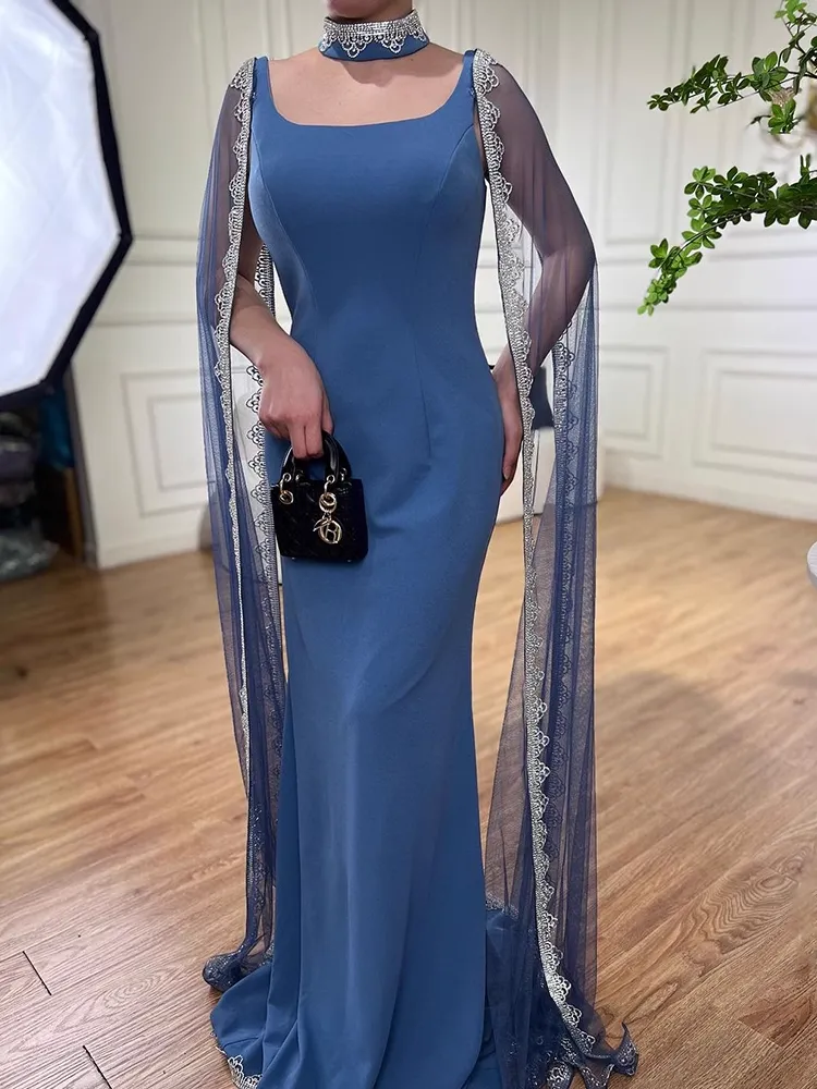 Chic Sheath/Column High Neck Long Evening Dresses Luxury Beaded Evening Gowns sew03374