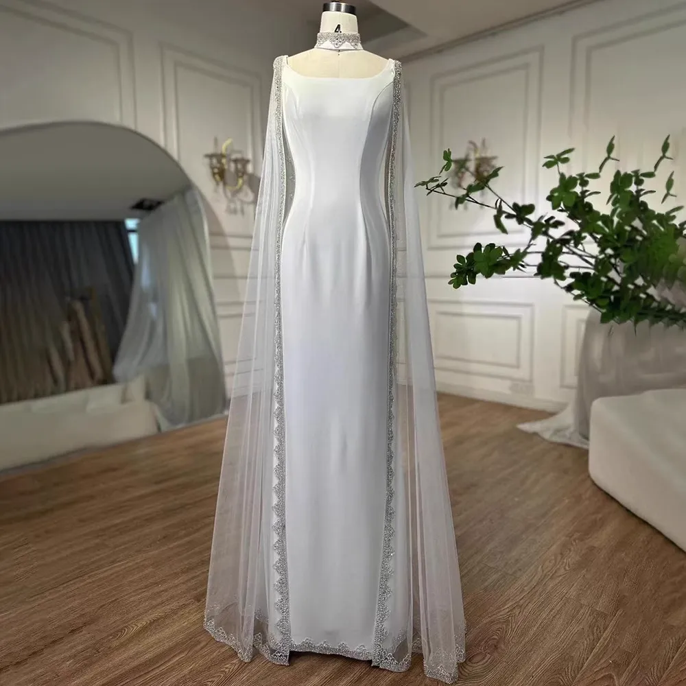 Chic Sheath/Column High Neck Long Evening Dresses Luxury Beaded Evening Gowns sew03374
