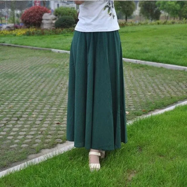 Cotton and Linen Maxi Skirts