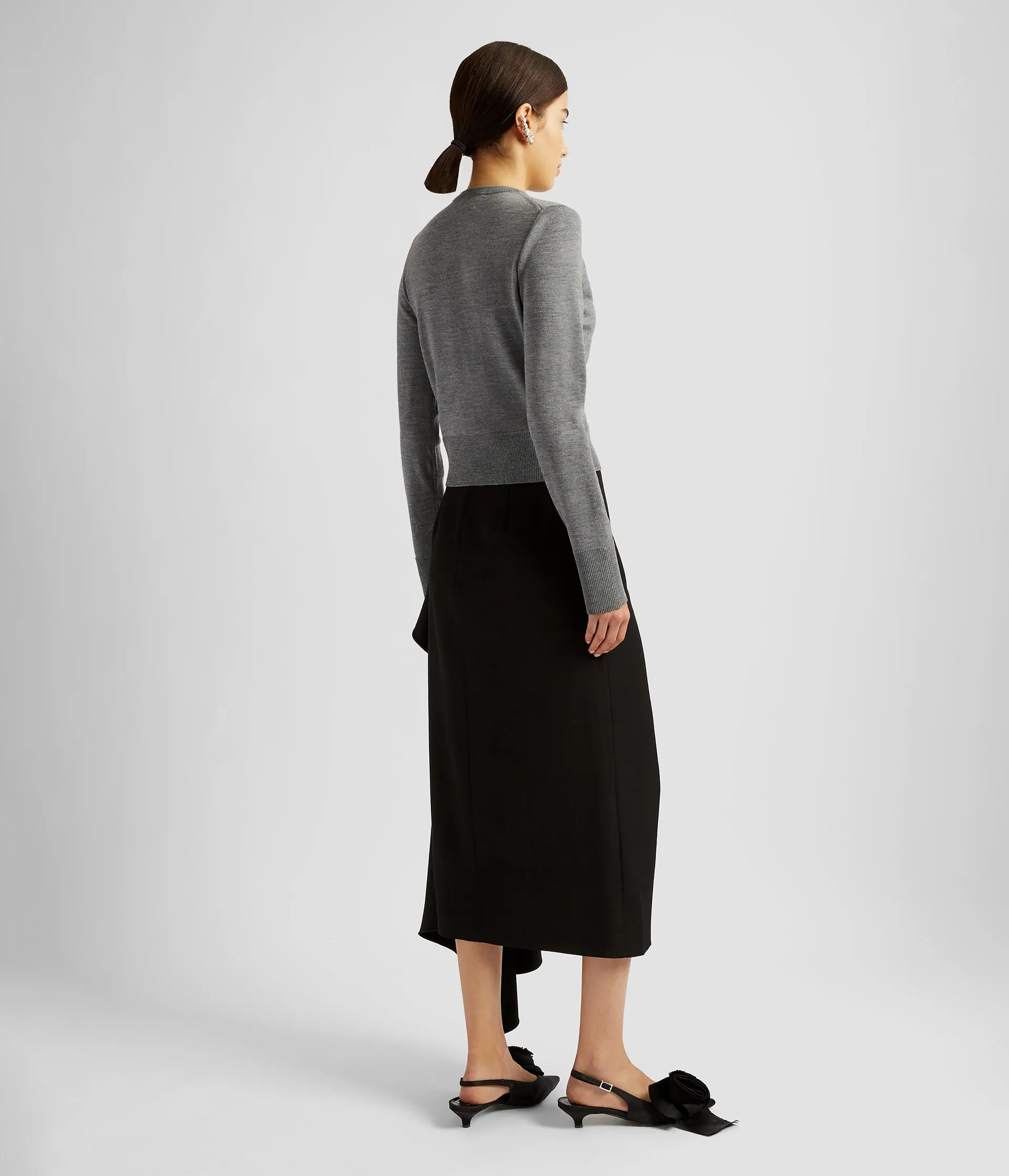 Drape Detail Knit Cardigan