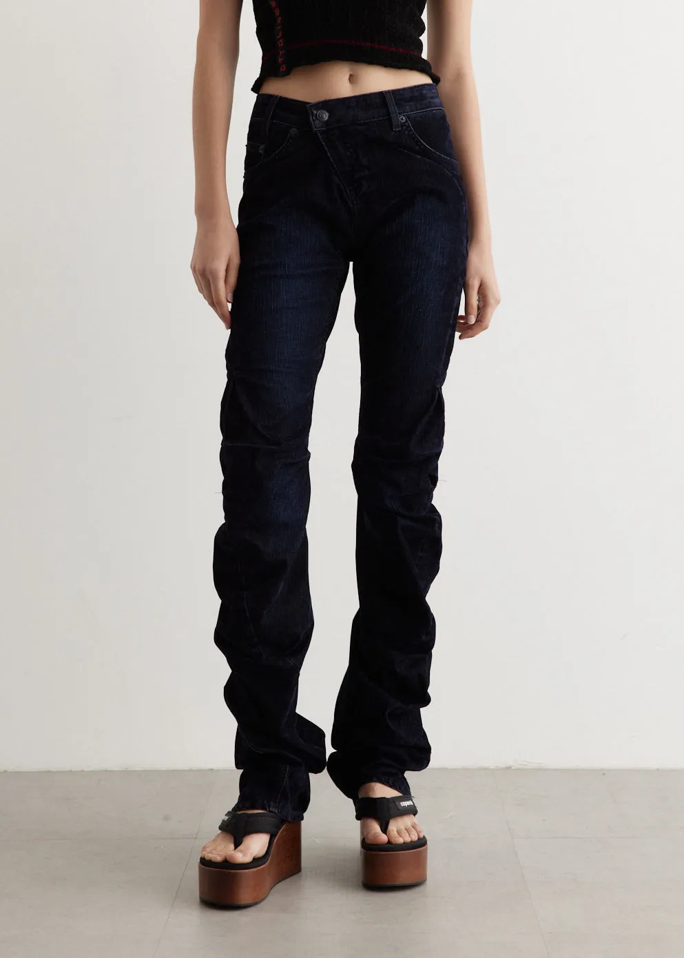 Drape Velvet Denim Pants