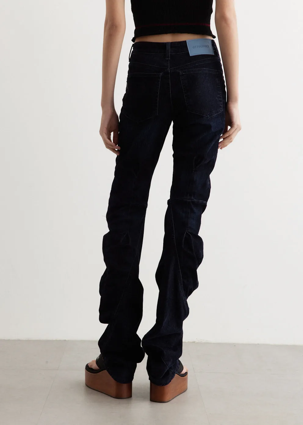 Drape Velvet Denim Pants