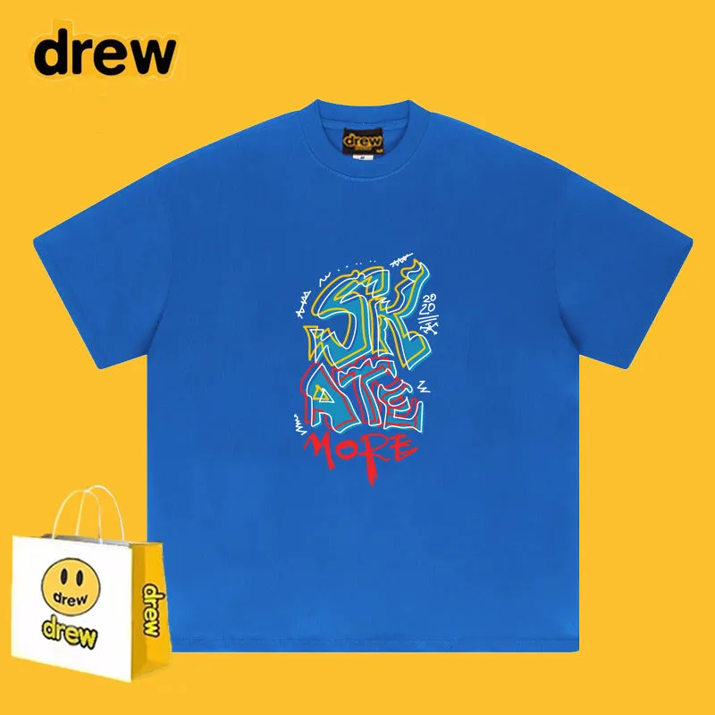 Drew T Shirts Classic Letter Short Sleeve