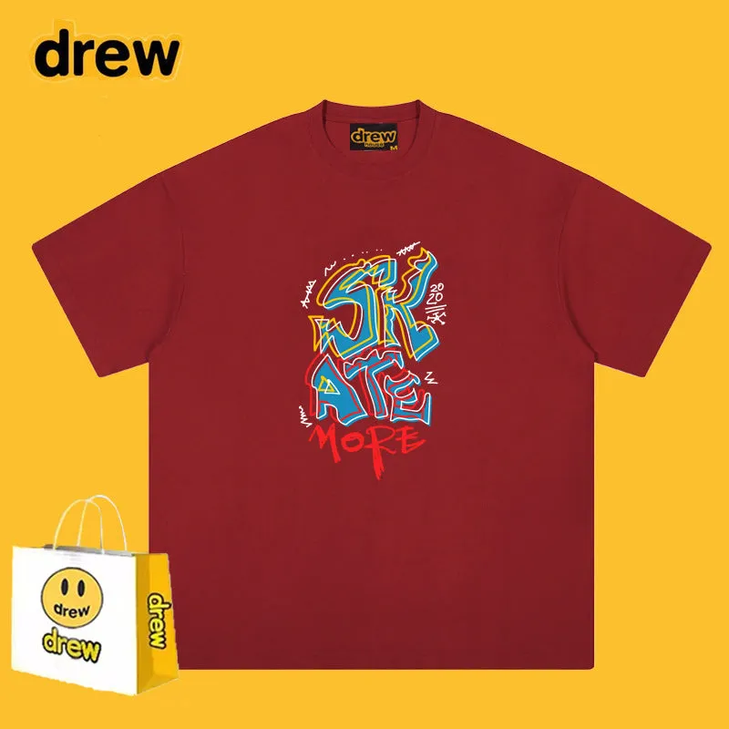 Drew T Shirts Classic Letter Short Sleeve
