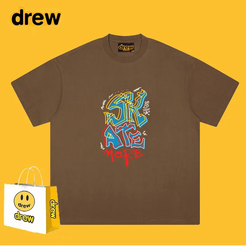 Drew T Shirts Classic Letter Short Sleeve