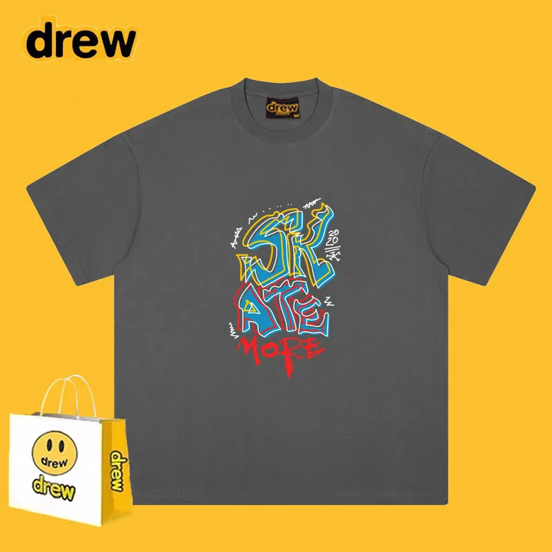 Drew T Shirts Classic Letter Short Sleeve
