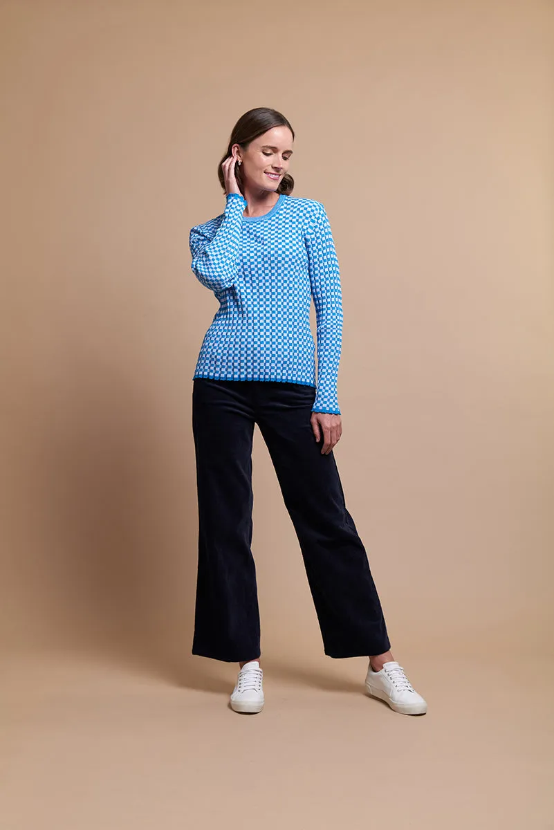 Foil Wide Leg Trousers in Midnight Velvet Cord TP13954