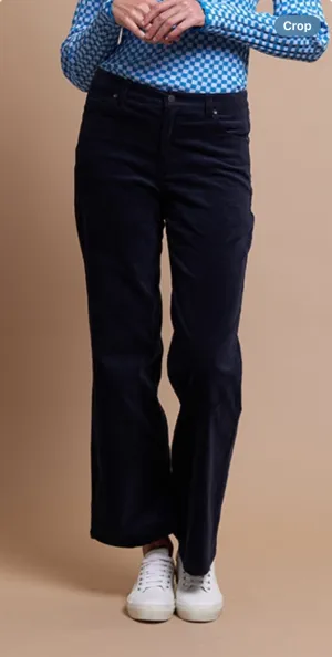 Foil Wide Leg Trousers in Midnight Velvet Cord TP13954