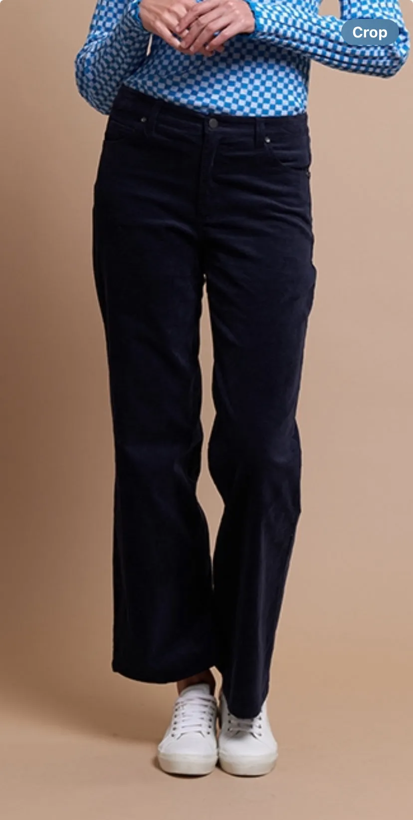 Foil Wide Leg Trousers in Midnight Velvet Cord TP13954