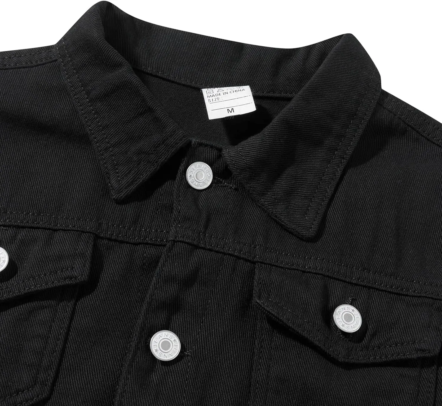 FOMOYUU Women's Cropped Denim Jacket Button Down Long Sleeve Vintage Casual Jean Coat Classic Trucker Jacket Outerwear