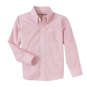Kid's Classic Long Sleeve Orange/White Shirt By Wrangler 112346232