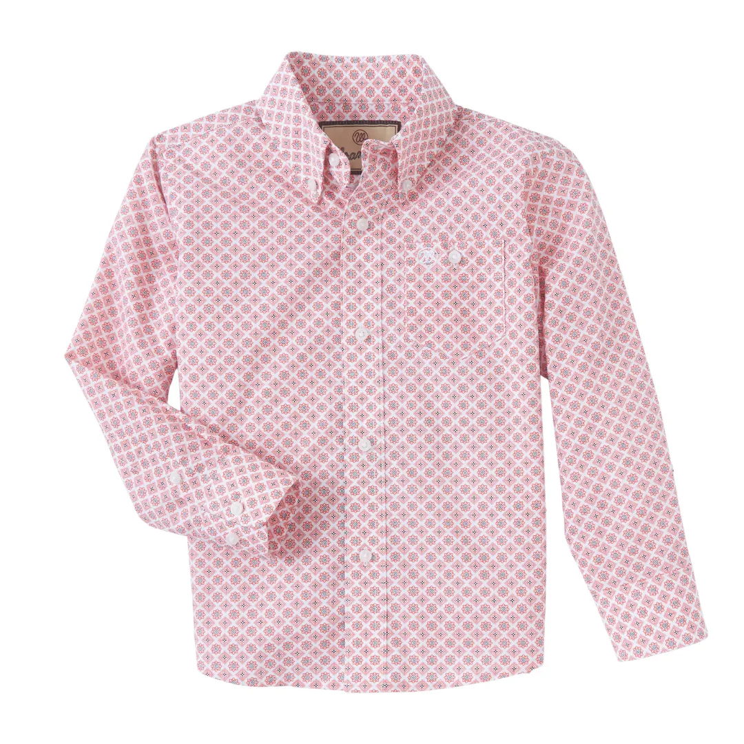 Kid's Classic Long Sleeve Orange/White Shirt By Wrangler 112346232
