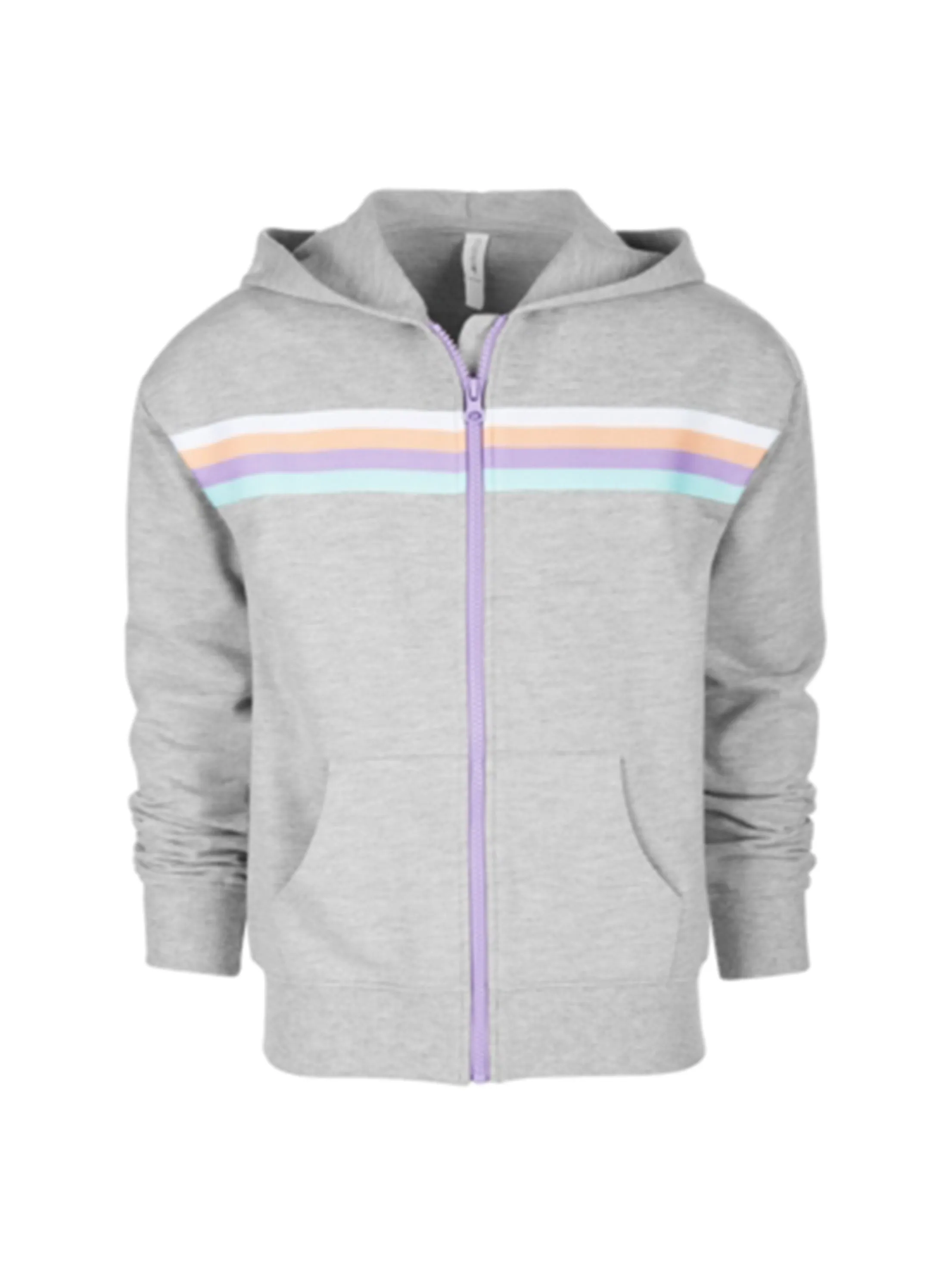 Kids Girl's Striped Jacket,Grey