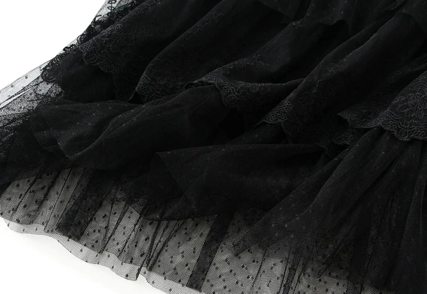 Lace Tulle Skirts Elegant Multi-Layer Midi Skirt for Women Weddings Parties A-Line Skirts 2025 Summer Clothes