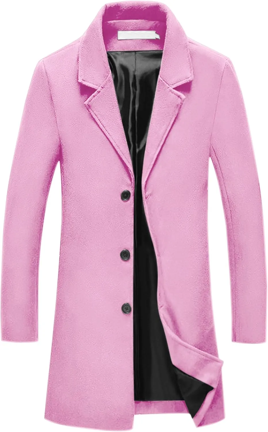 Lars Amadeus Men's Trench Coat Notch Lapel Single Breasted Classic Long Pea Coats Overcoat