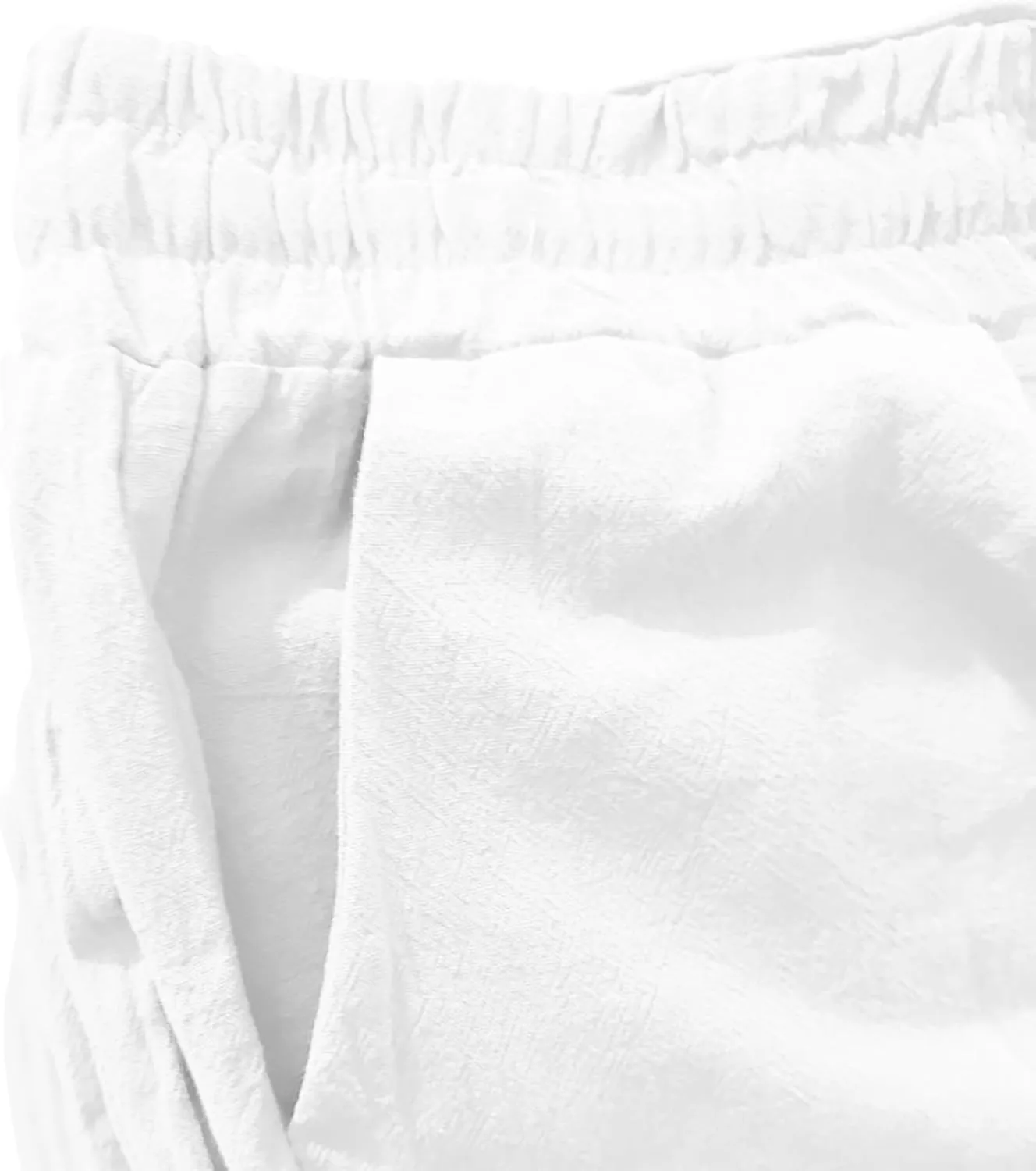 Linen Pants Women Casual Summer Beach Breathable Trousers Cotton Linen Drawstring Elastic Waist Tapered Pants with Pockets