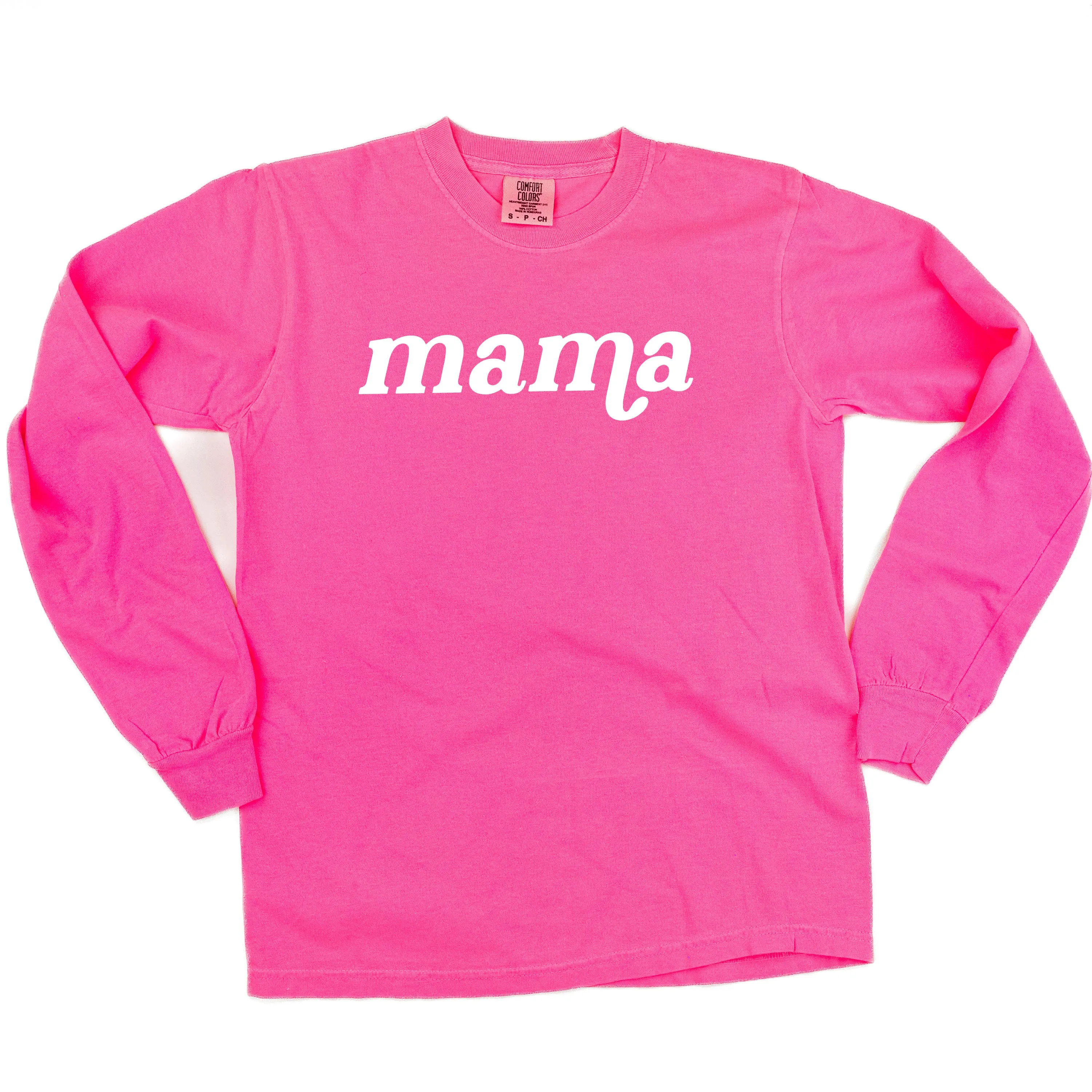 LONG SLEEVE COMFORT COLORS TEE w/ Puff Print MAMA