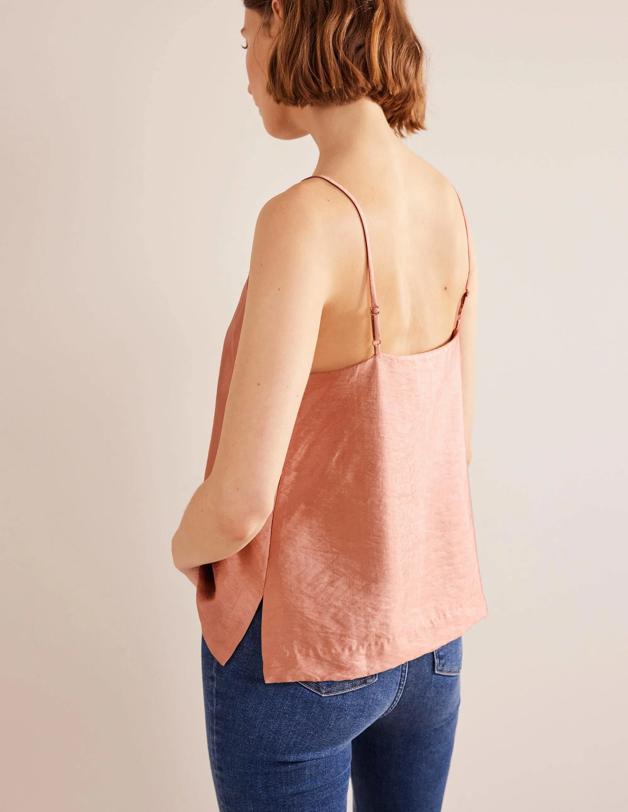 Longerline Satin Cami-Blush