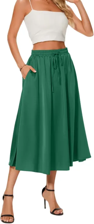 Maxi Skirts for Women with Pockets (Green nolining M)