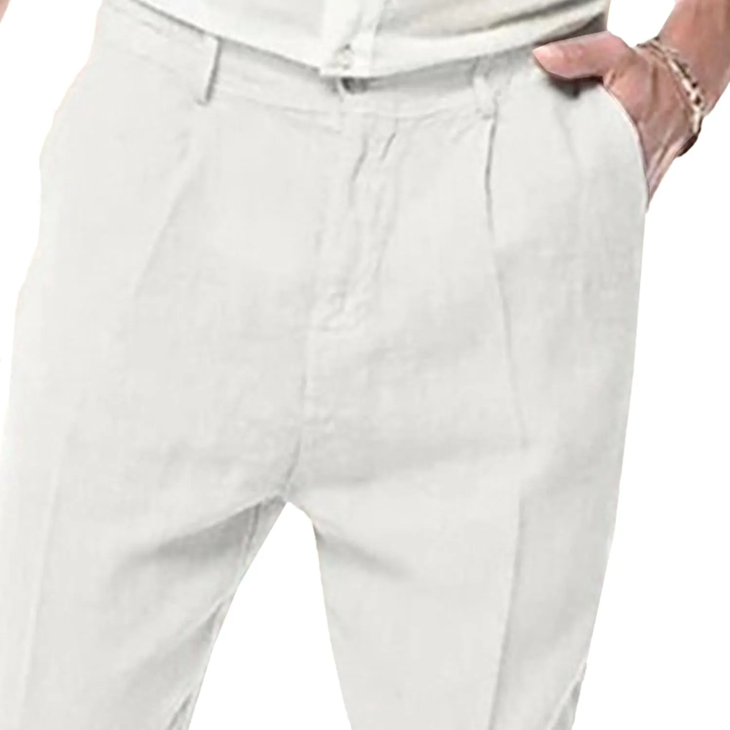 Men's Baggy Straight Leg Comfort Beach Pants Solid Lightweight Outdoor Trousers Classic Casual Summer Pants