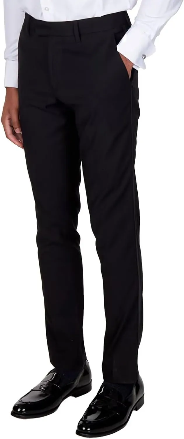 Mens Expandable Waist Classic Fit Flat Front Pant Lightweight Suit Pant