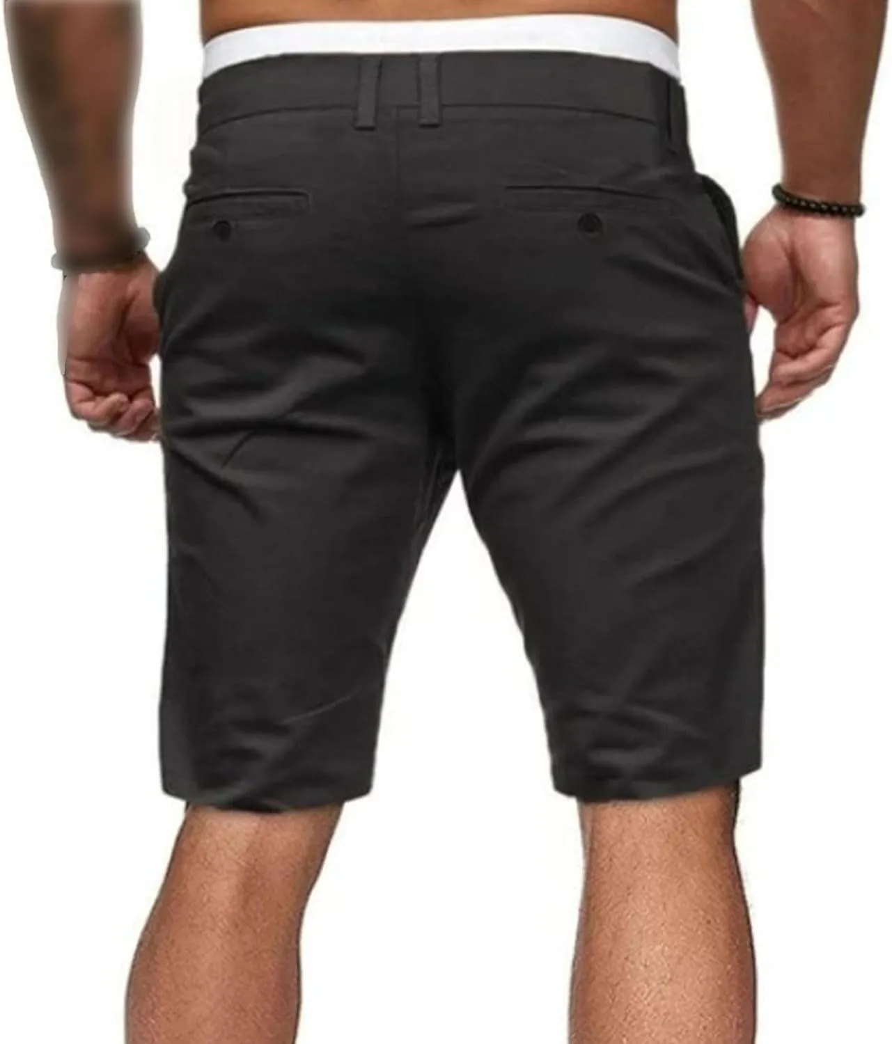 Men's Slim-Fit Short Classic Elastic Lightweight Short Casual Chino Stretch Shorts with Pockets