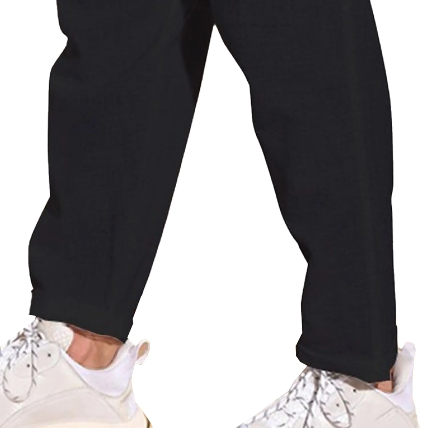 Men's Solid Cotton Linen Basic Pants Loose Fit Classic Beach Trousers Elastic Waist Lightweight Summer Pants