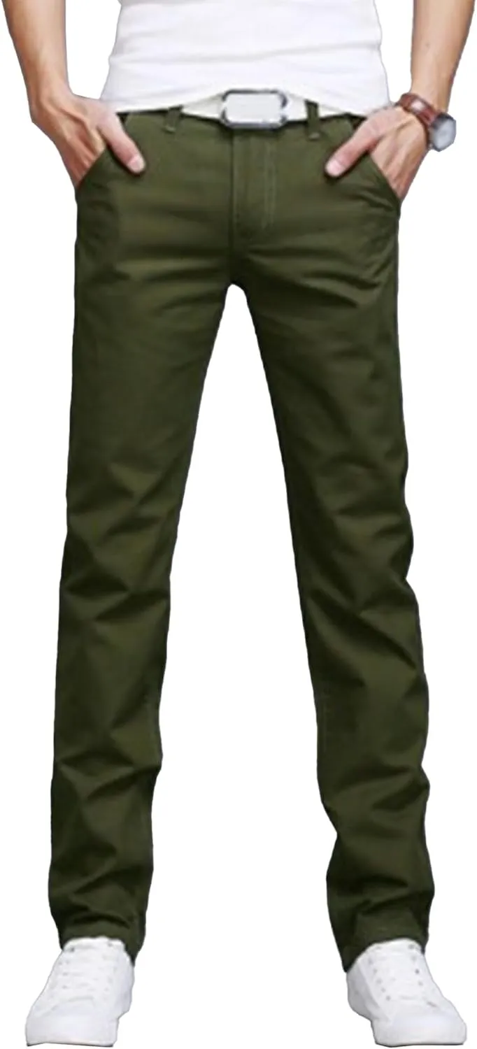 Men's Straight Leg Stretch Outdoor Pants Lightweight Slim Fit Hiking Trousers Business Classic Summer Pants