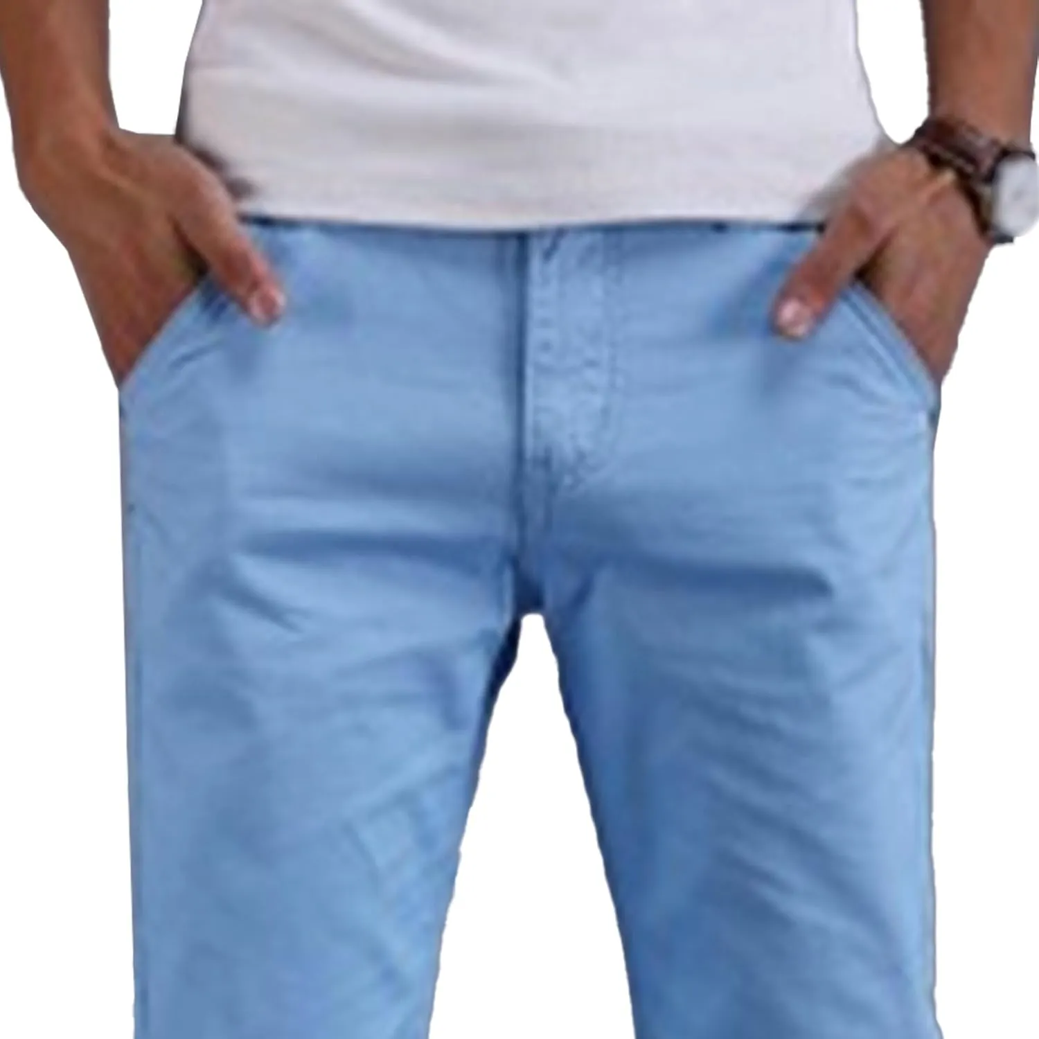 Men's Straight Leg Stretch Outdoor Pants Lightweight Slim Fit Hiking Trousers Business Classic Summer Pants