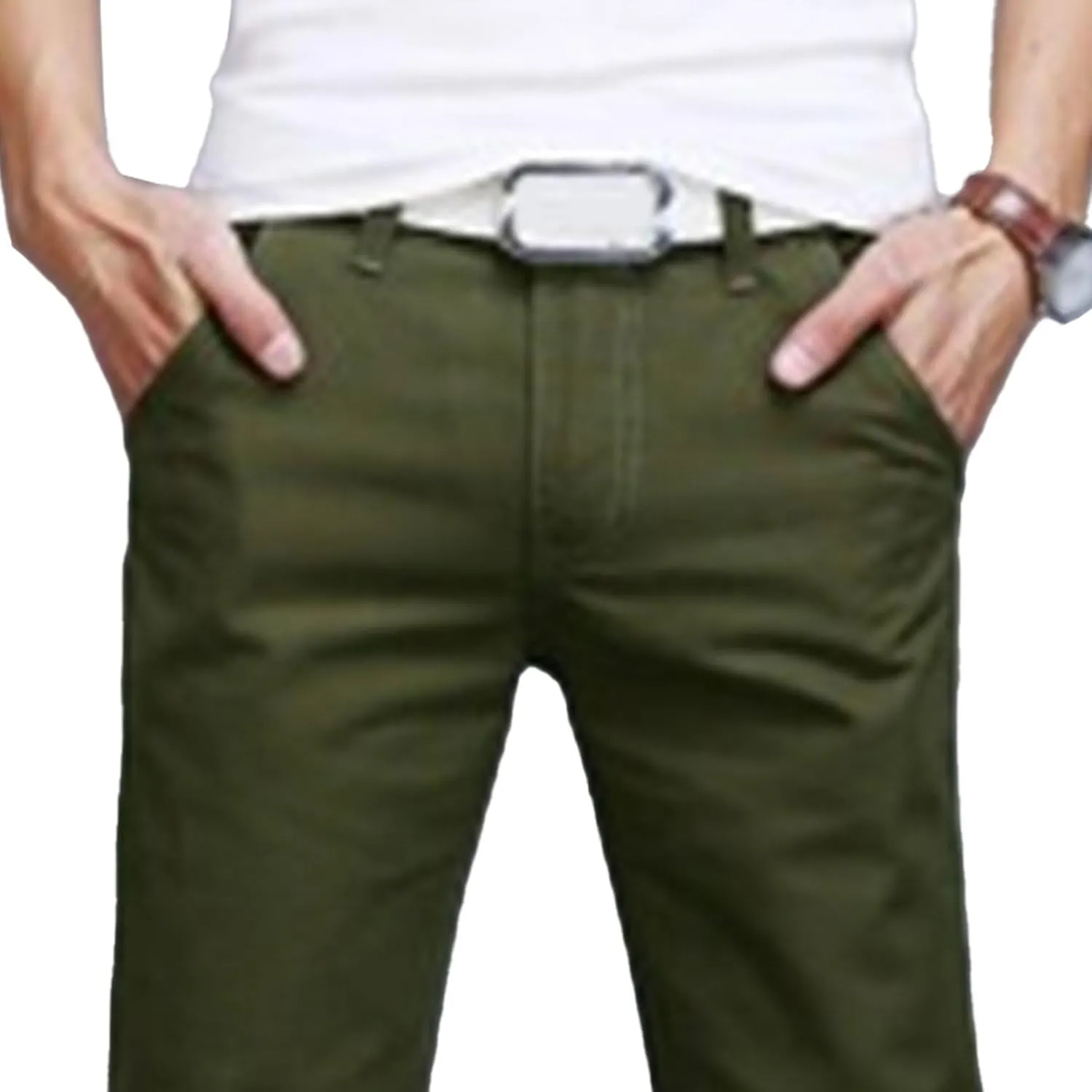 Men's Straight Leg Stretch Outdoor Pants Lightweight Slim Fit Hiking Trousers Business Classic Summer Pants