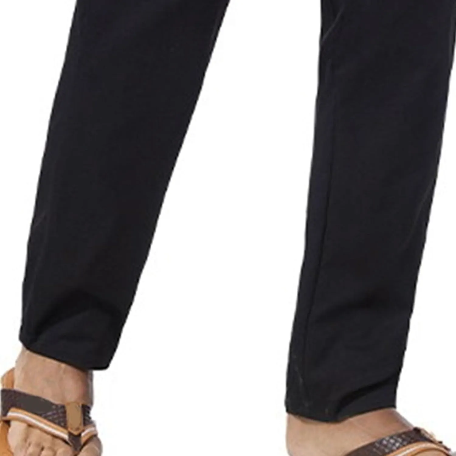 Men's Stretch Loose Fit Yoga Pants Comfort Classic Summer Trousers Cotton Linen Straight Leg Hiking Pants