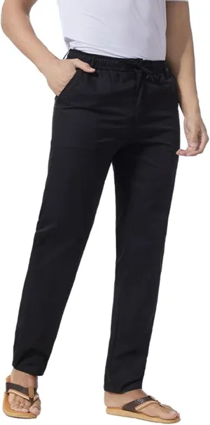 Men's Stretch Loose Fit Yoga Pants Comfort Classic Summer Trousers Cotton Linen Straight Leg Hiking Pants