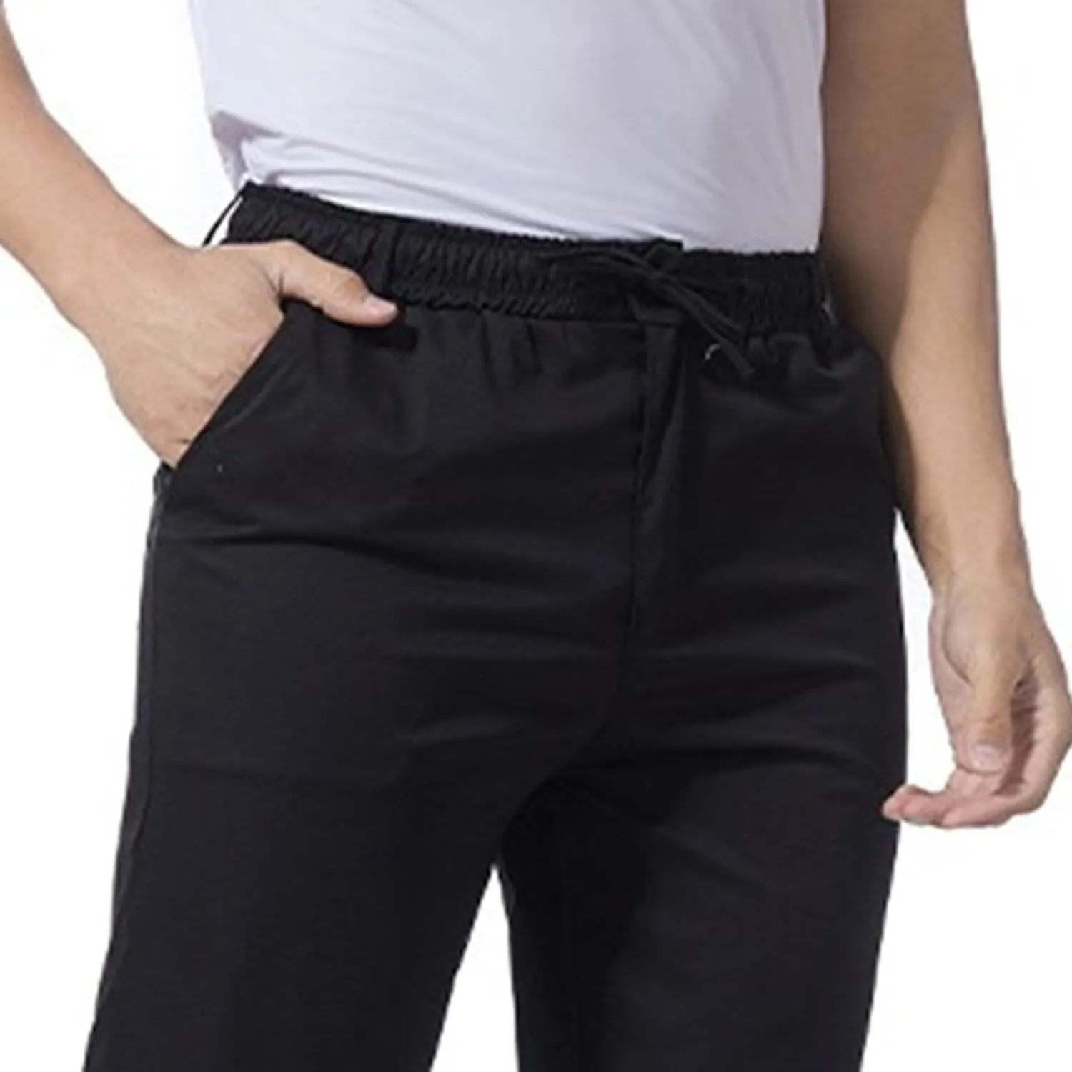 Men's Stretch Loose Fit Yoga Pants Comfort Classic Summer Trousers Cotton Linen Straight Leg Hiking Pants